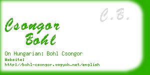 csongor bohl business card